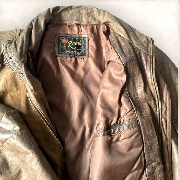 Reed Sportswear Vintage/Retro Brown Genuine Leather Jacket Size 38 Unisex - Picture 10 of 16
